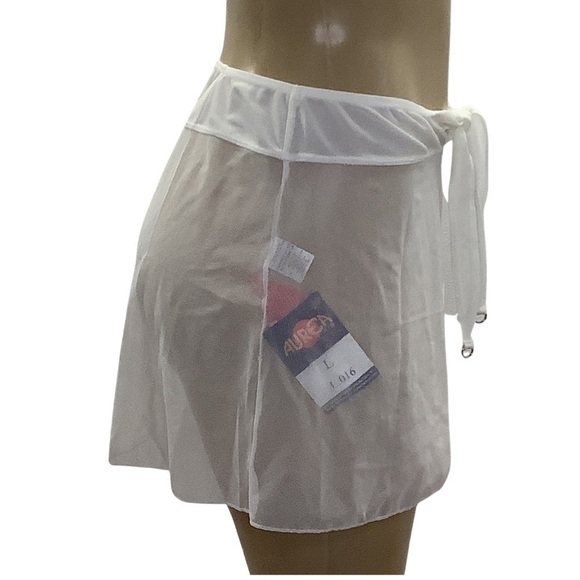Aurora Rio White Mesh Skirt With Waist Tie New With Tags - Picture 2 of 6